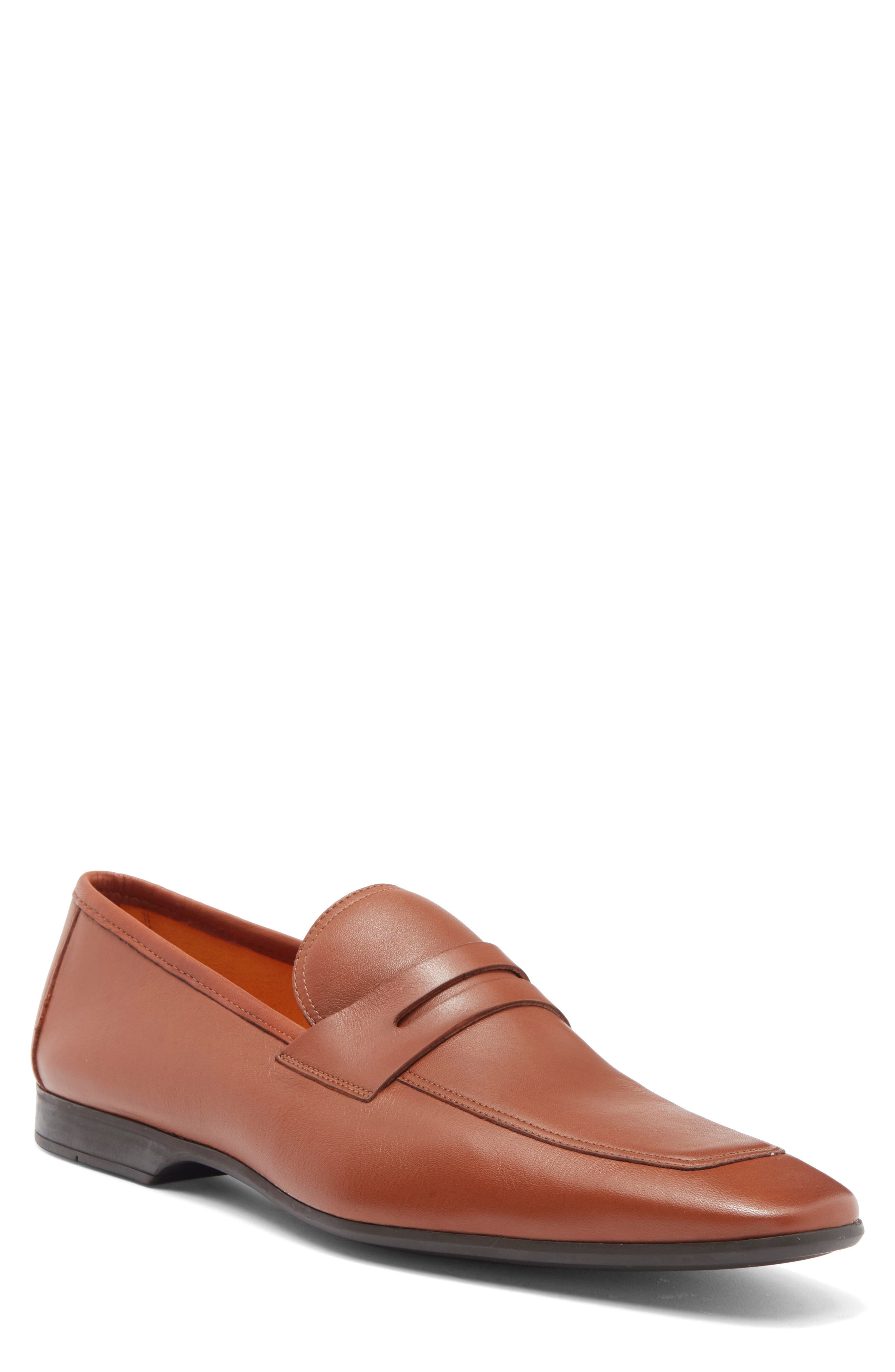 Magnanni Leather Penny Loafer, Main, color, 