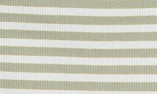 Wit & Wisdom Stripe Rib Tank In Sage/off White