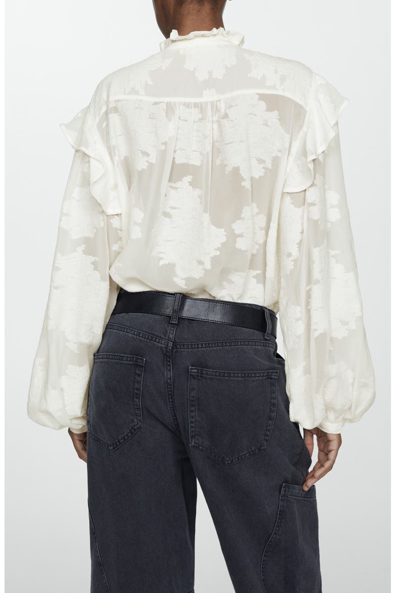 Floral Embroidered Semisheer Button-Up Shirt, Alternate, color, LIGHT BEIGE