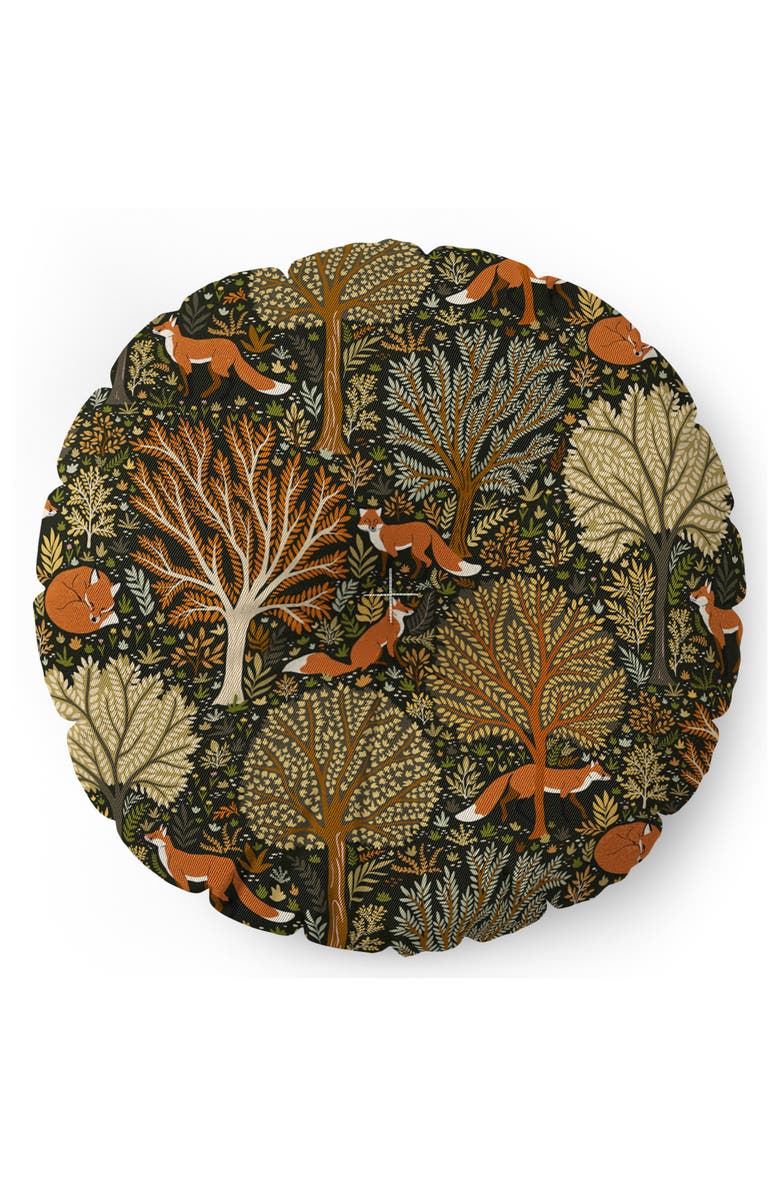 Deny Designs Countryside Woodland Fox Floor Pillow, Alternate, color, Green