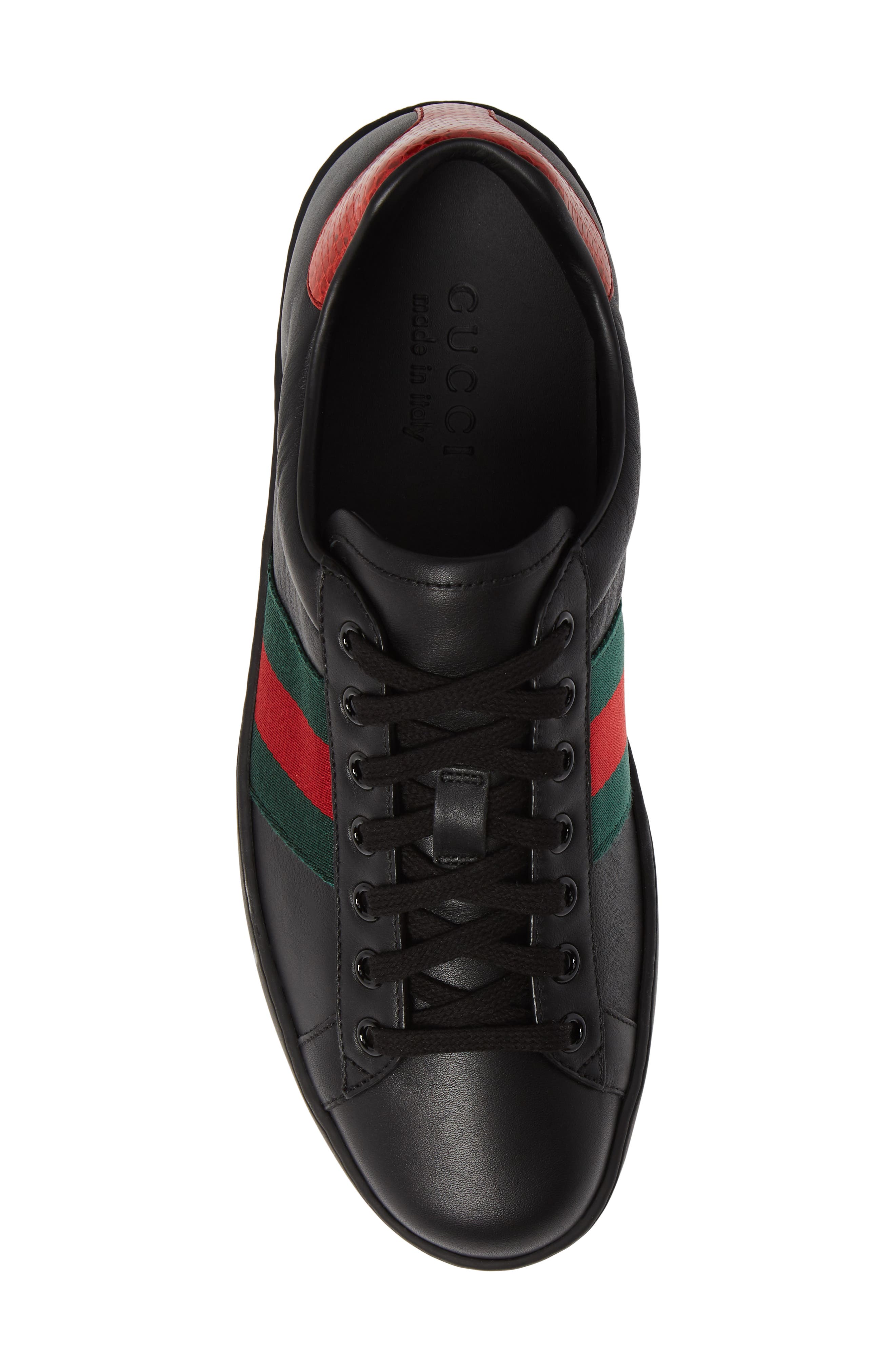 Gucci New Ace Clean Web Stripe Sneaker, Alternate, color, 