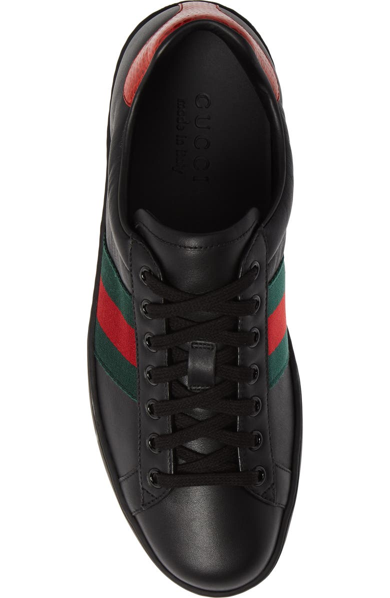 Gucci New Ace Clean Web Stripe Sneaker, Alternate, color,