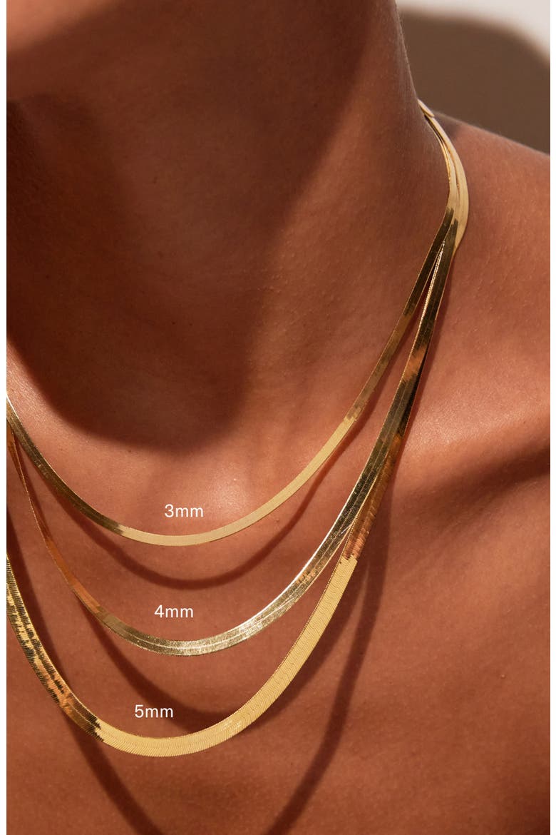 Herringbone 5mm Chain Necklace, Alternate, color, Yellow Gold