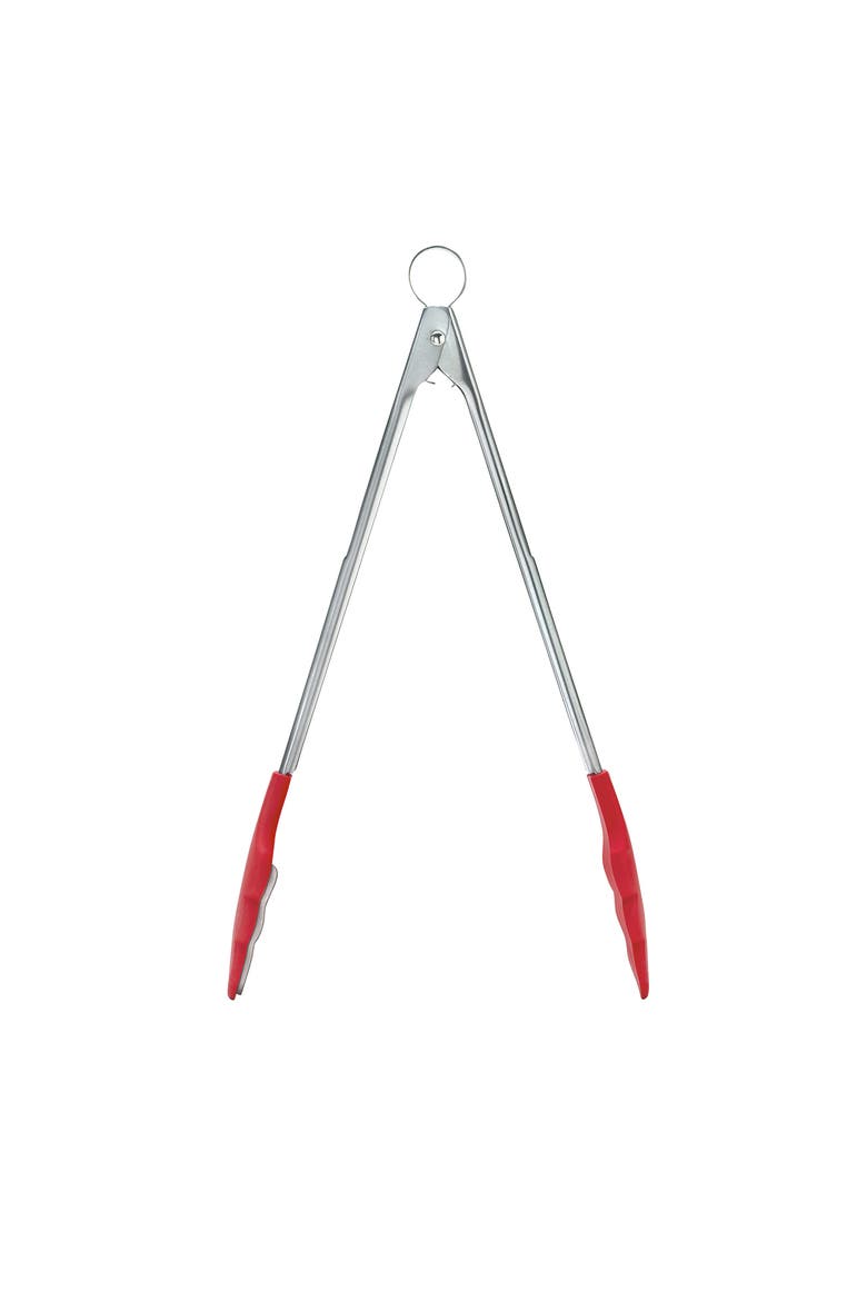 12 Inch Tongs With Teeth, Red, Main, color, Red