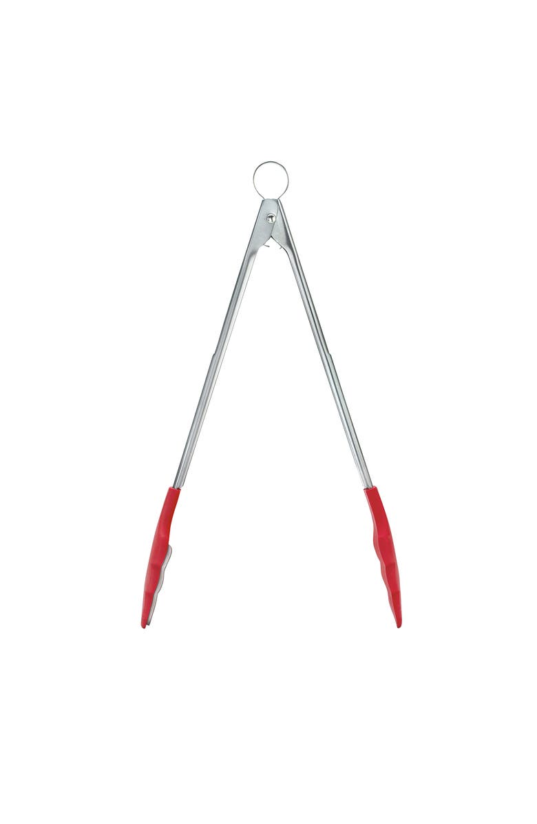 CUISIPRO 12 Inch Tongs With Teeth, Red, Main, color, Red