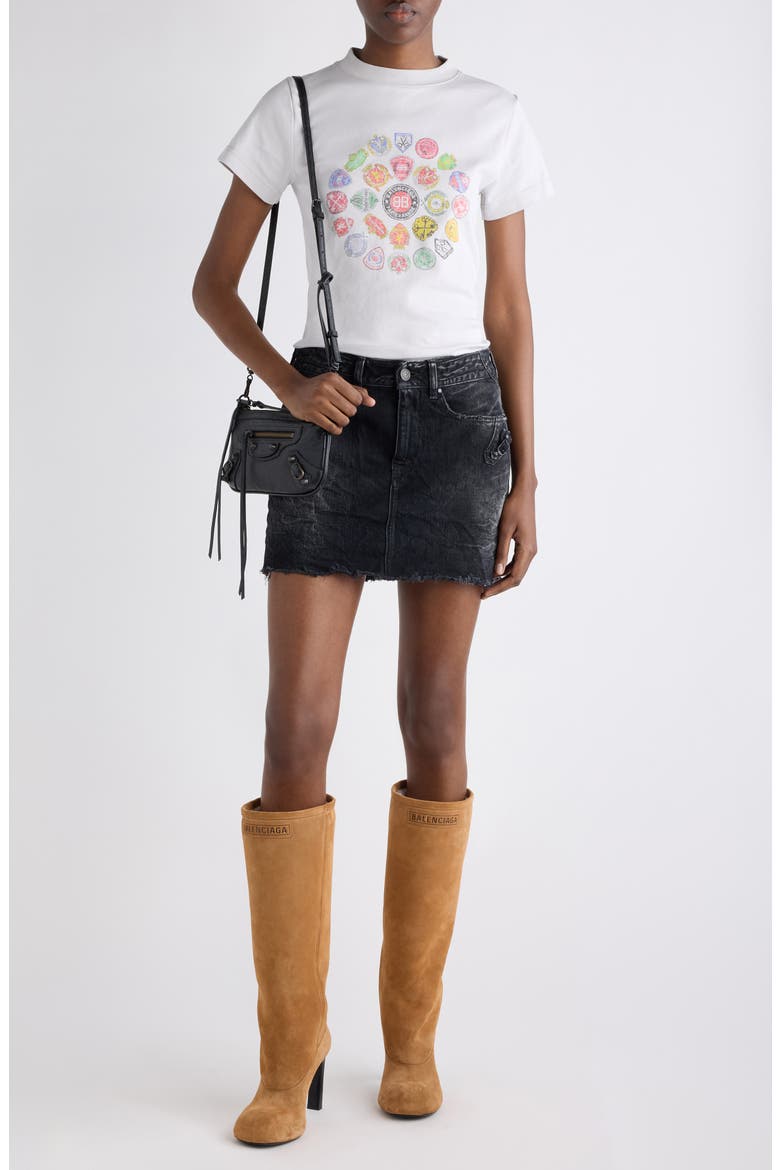 City Distressed Cutoff MIniskirt, Alternate, color, 1037 BLACK FADE OUT