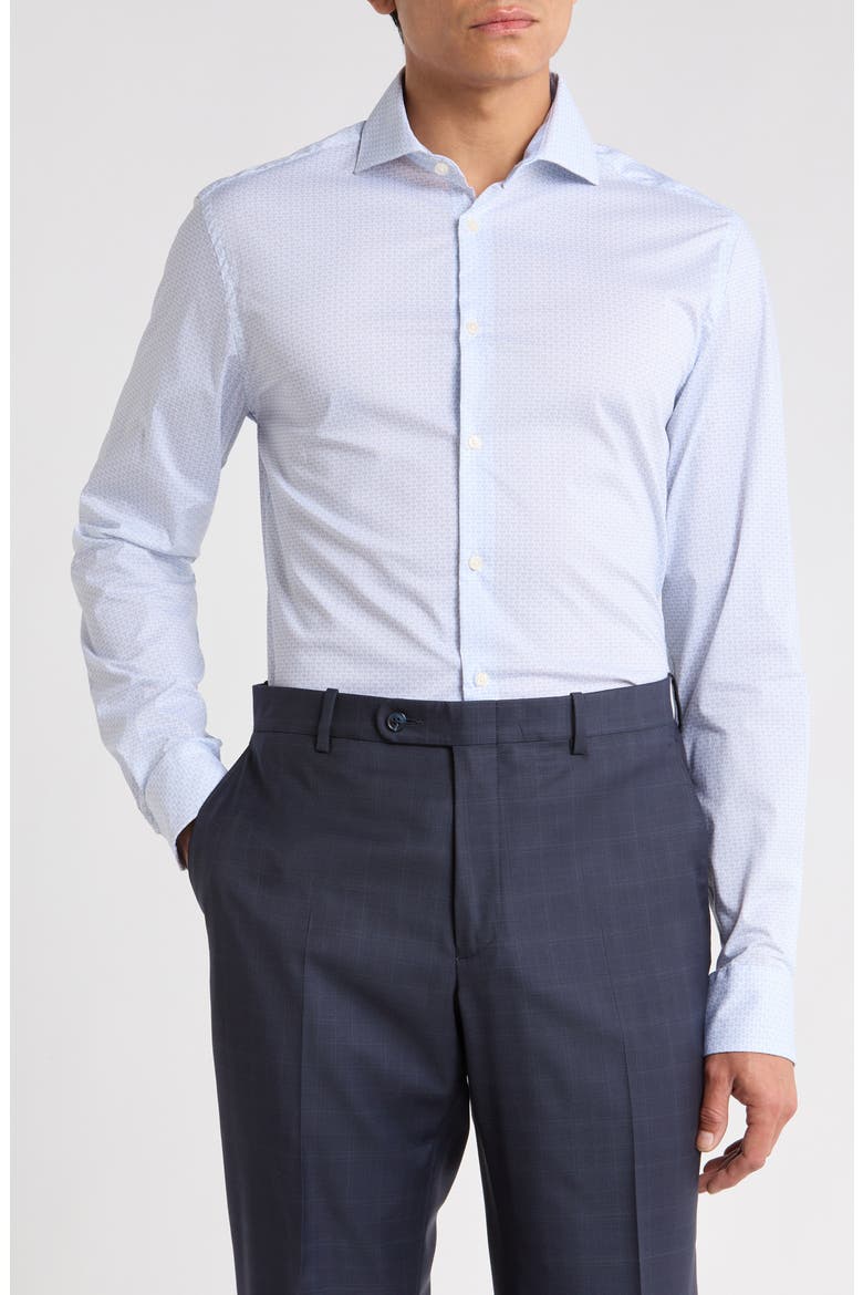 Slim Fit Advanced Tech Stretch Dress Shirt, Main, color, LIGHT BLUE