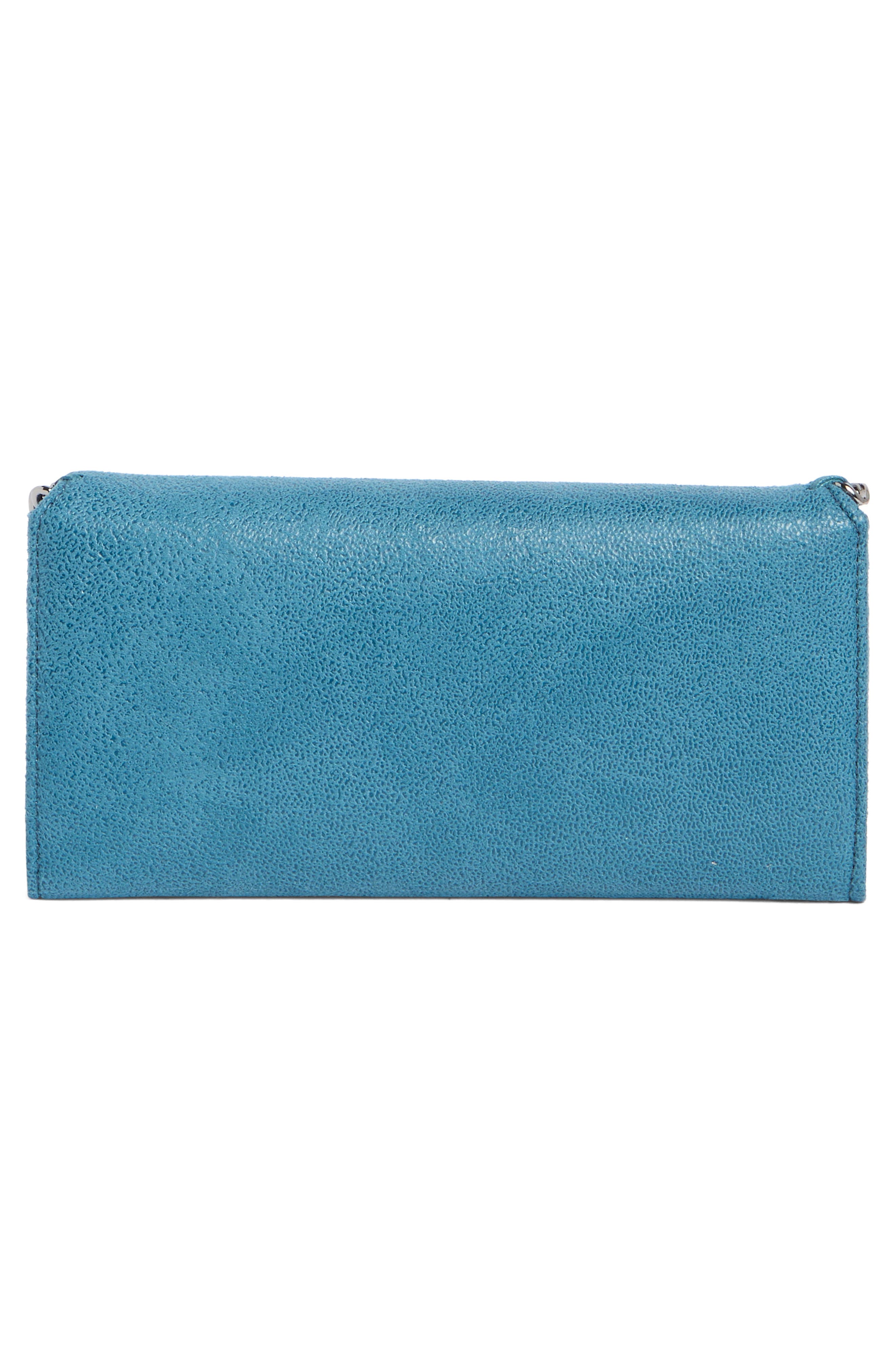 Stella McCartney Mini Falabella Metallic Wallet, Alternate, color, 