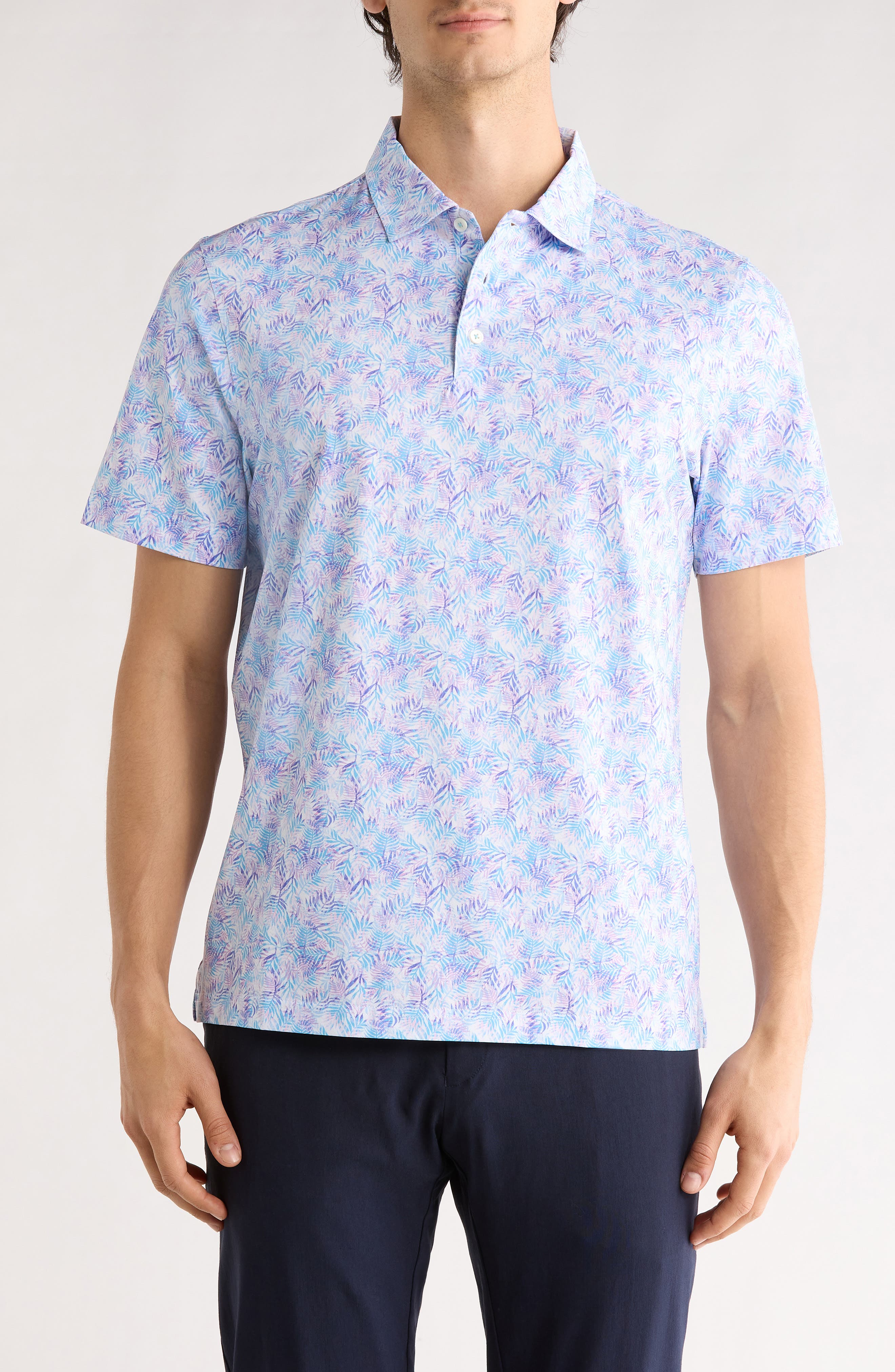 Bugatchi Print OoohCotton® Knit Polo