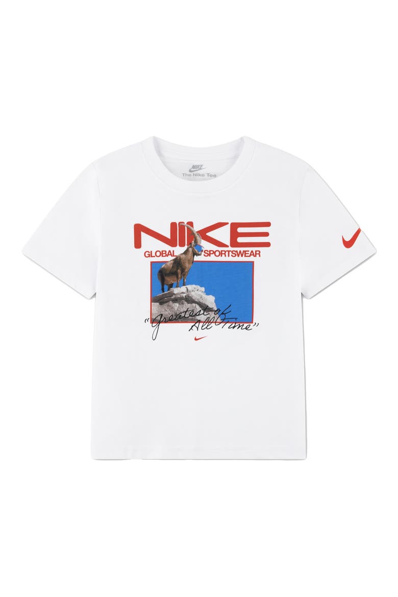 Kids' Sportswear Goat Graphic T-Shirt, Main, color, WHITE