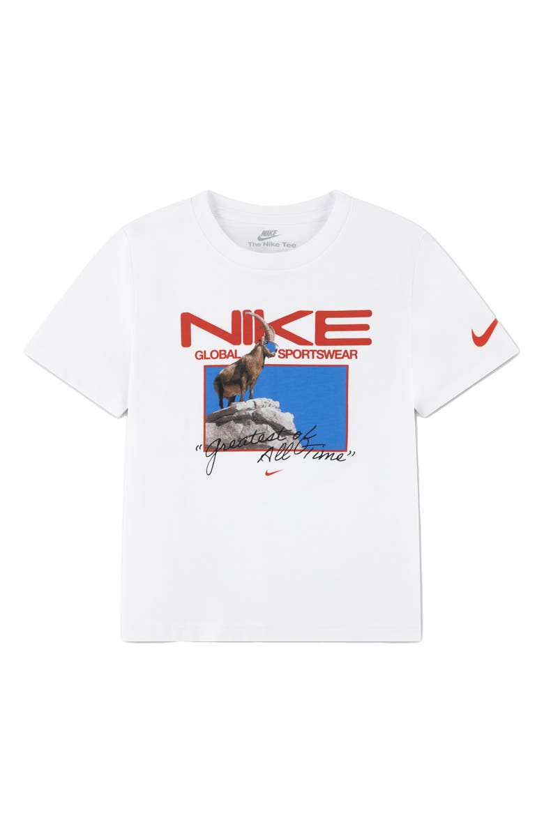Nike Kids' Sportswear Goat Graphic Cotton T-Shirt, Main, color, White