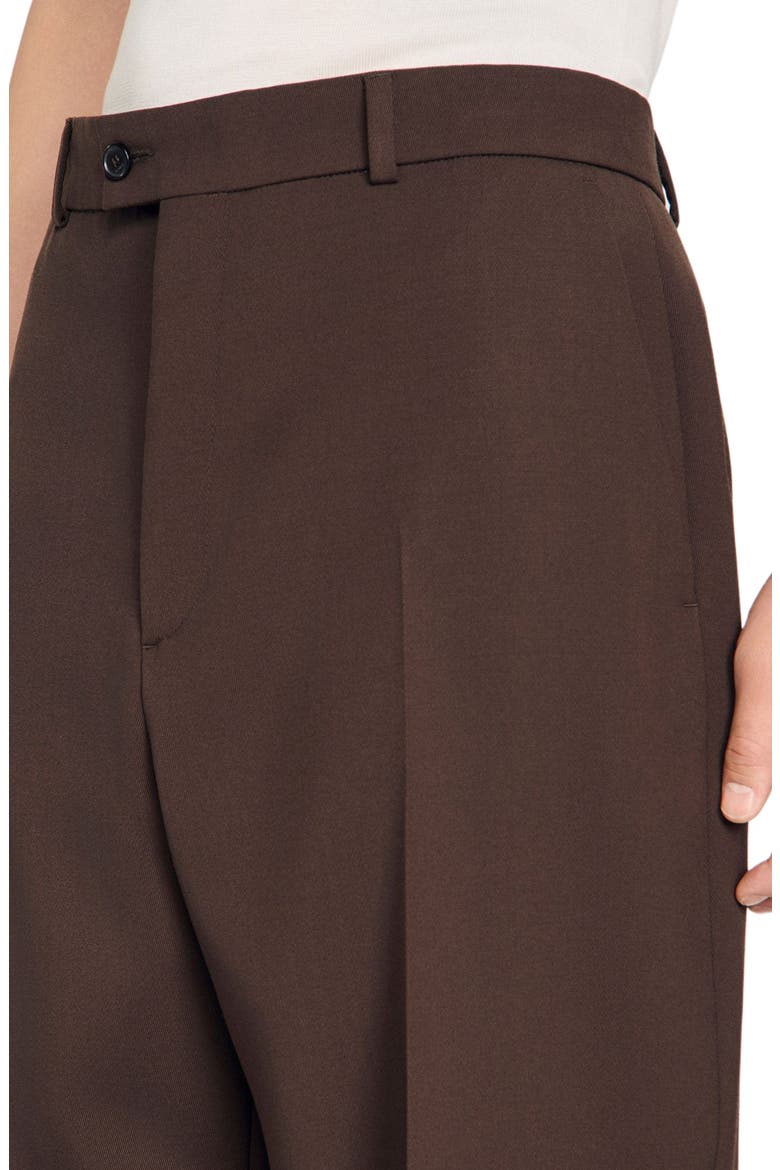 Oversized wool trousers, Alternate, color, Chocolate
