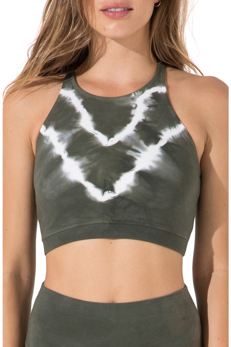 Grayson Tie Dye Crop Bra, Main, color, YUCCA/ CLOUD