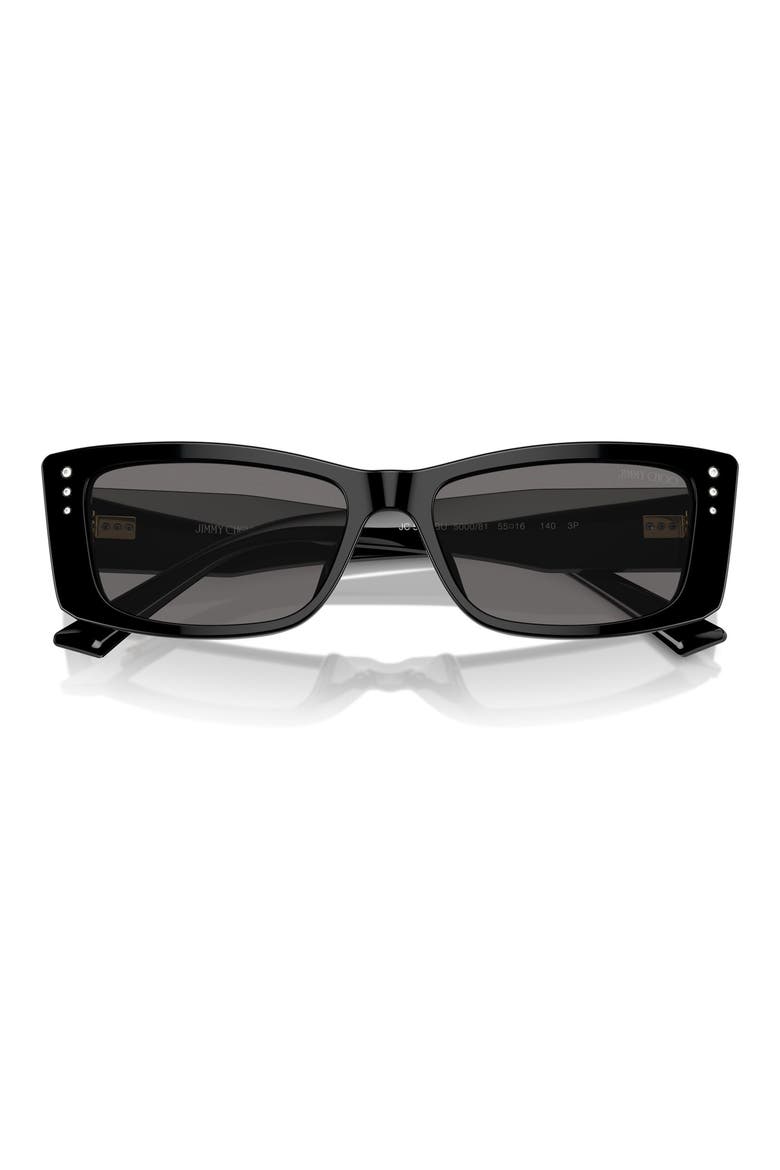 55mm Square Sunglasses, Alternate, color, BLACK