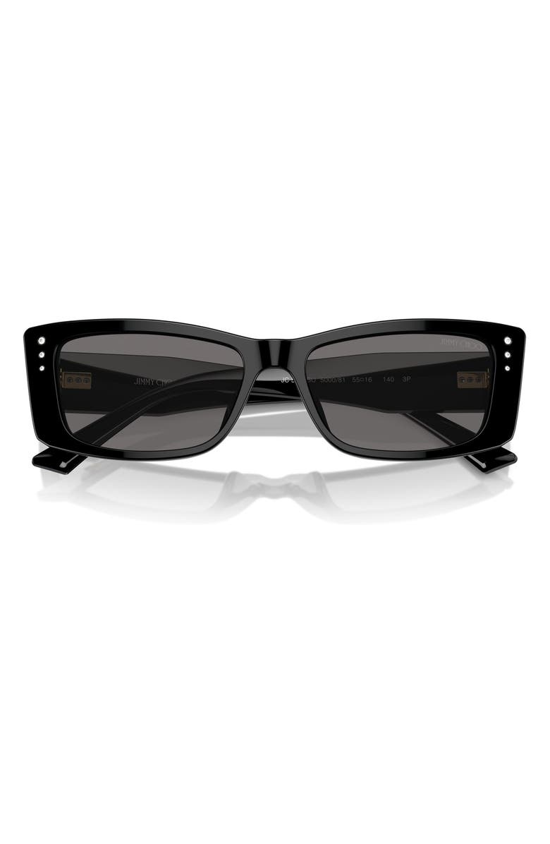 Jimmy Choo 55mm Square Sunglasses, Alternate, color, Black
