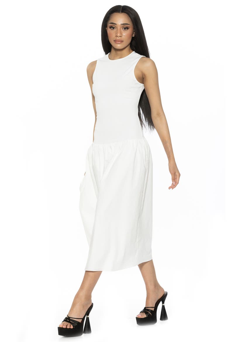 Lyle Drop Waist Midi Dress, Alternate, color, IVORY