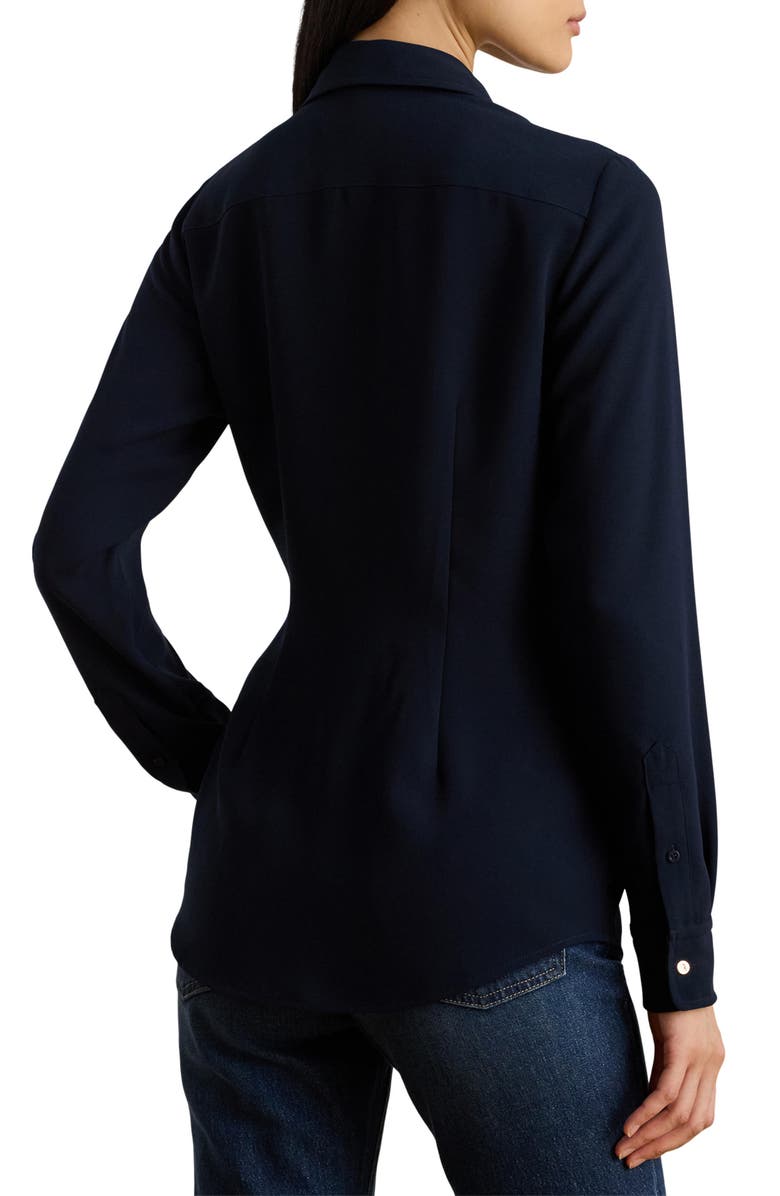 Lauren Ralph Lauren Kreshay Button-Up Buckle Top, Alternate, color, Lauren Navy