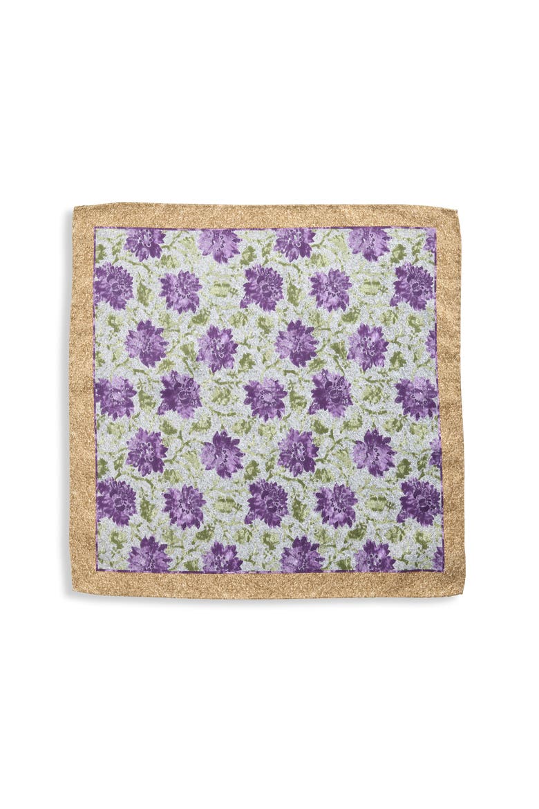 Big & Tall Tonal Floral Pocket Square, Alternate, color, SILVER