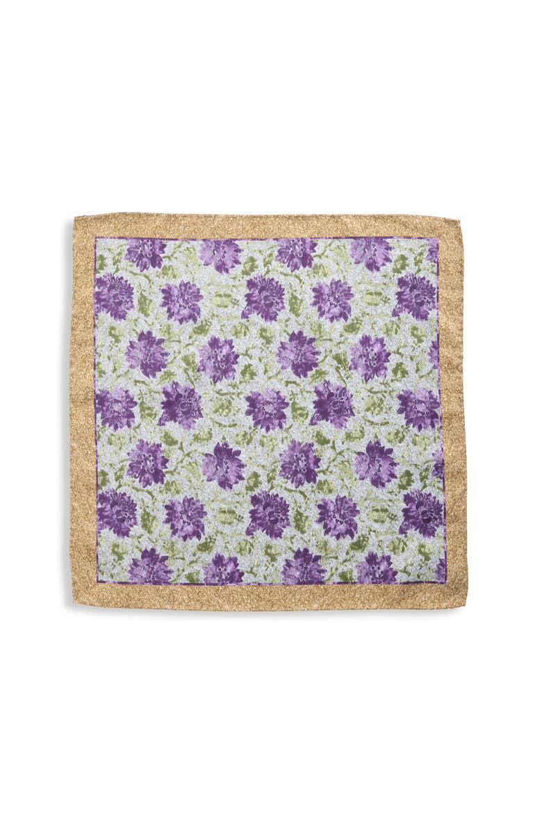 Synrgy by DXL Big & Tall Tonal Floral Pocket Square, Alternate, color, Silver