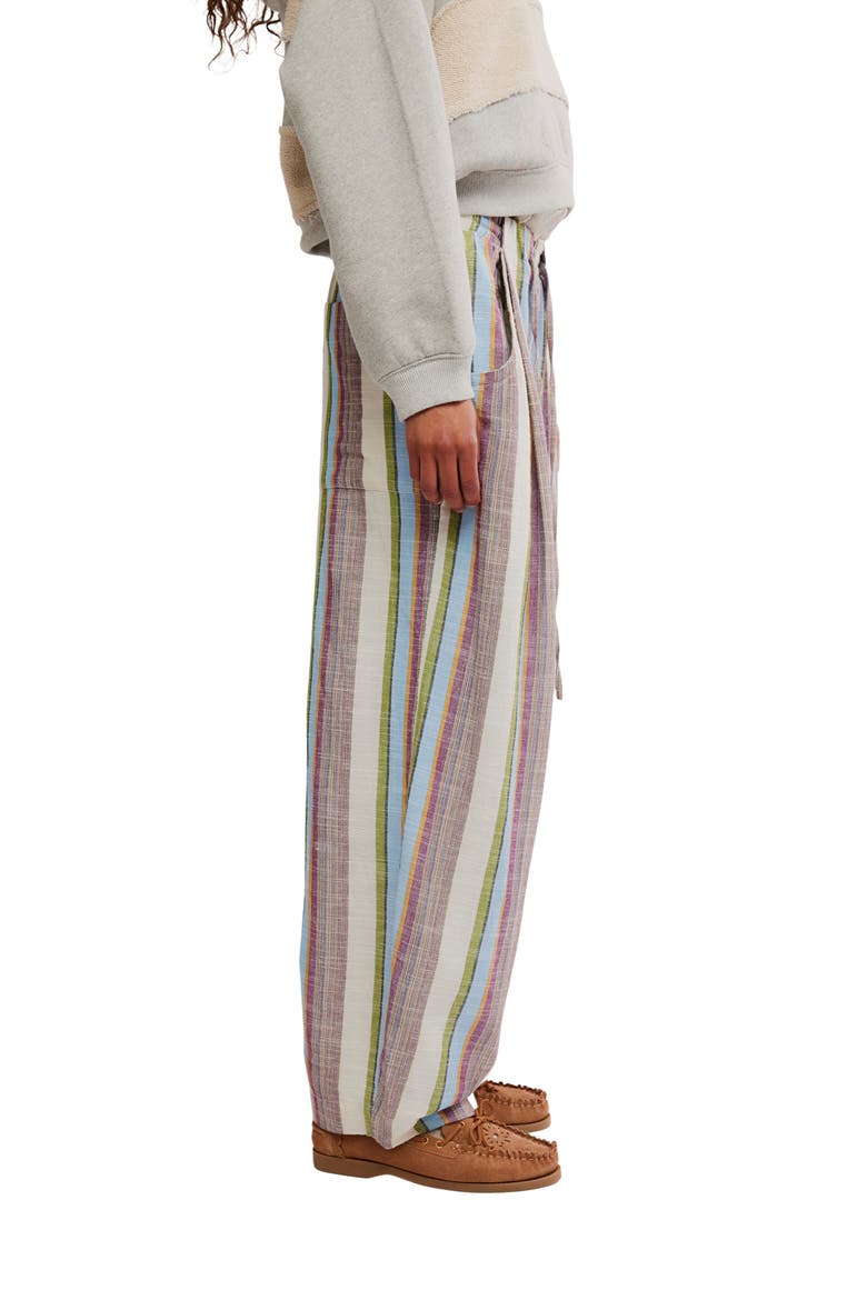 Chambers Stripe Drawstring Linen & Cotton Pants, Alternate, color, IVORY COMBO