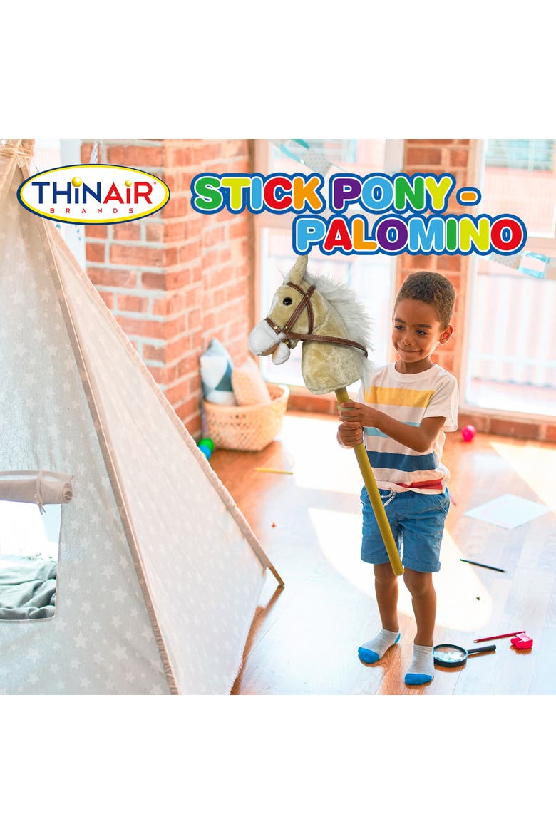 Stick Pony Palomino Tan Brown, 34 Inches Wood Stick Rideon, Alternate, color, Multicolored