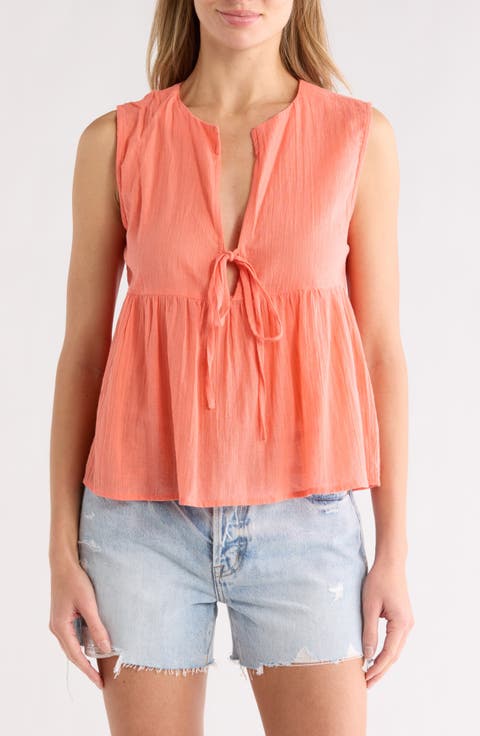 Sleeveless Flyaway Cover-Up Top