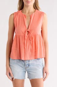 Elan Sleeveless Flyaway Cover-Up Top