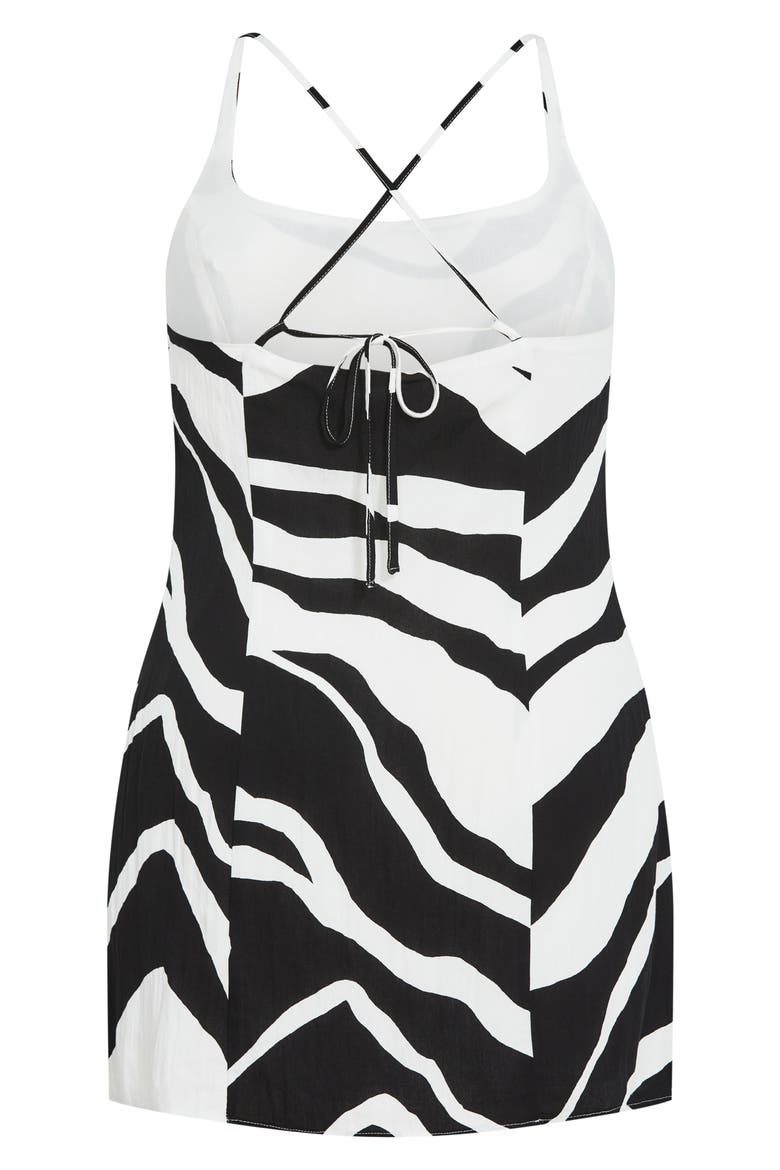 Caitlin Print Dress, Alternate, color, MONO SWIRL
