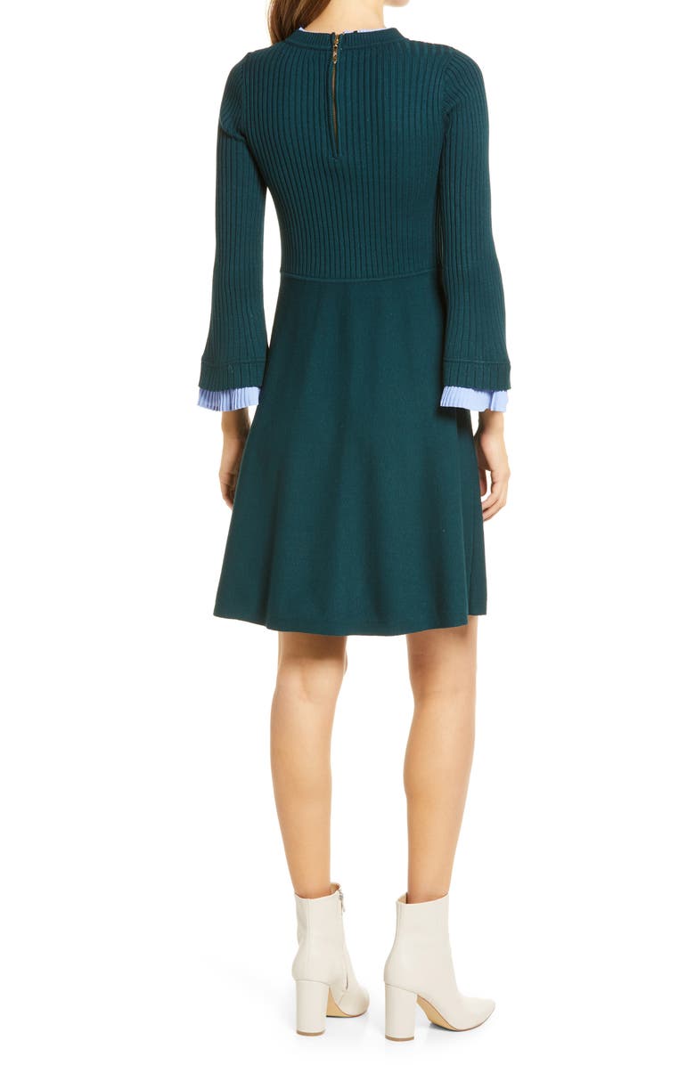 Eliza J Long Sleeve Fit & Flare Sweater Minidress, Alternate, color, 