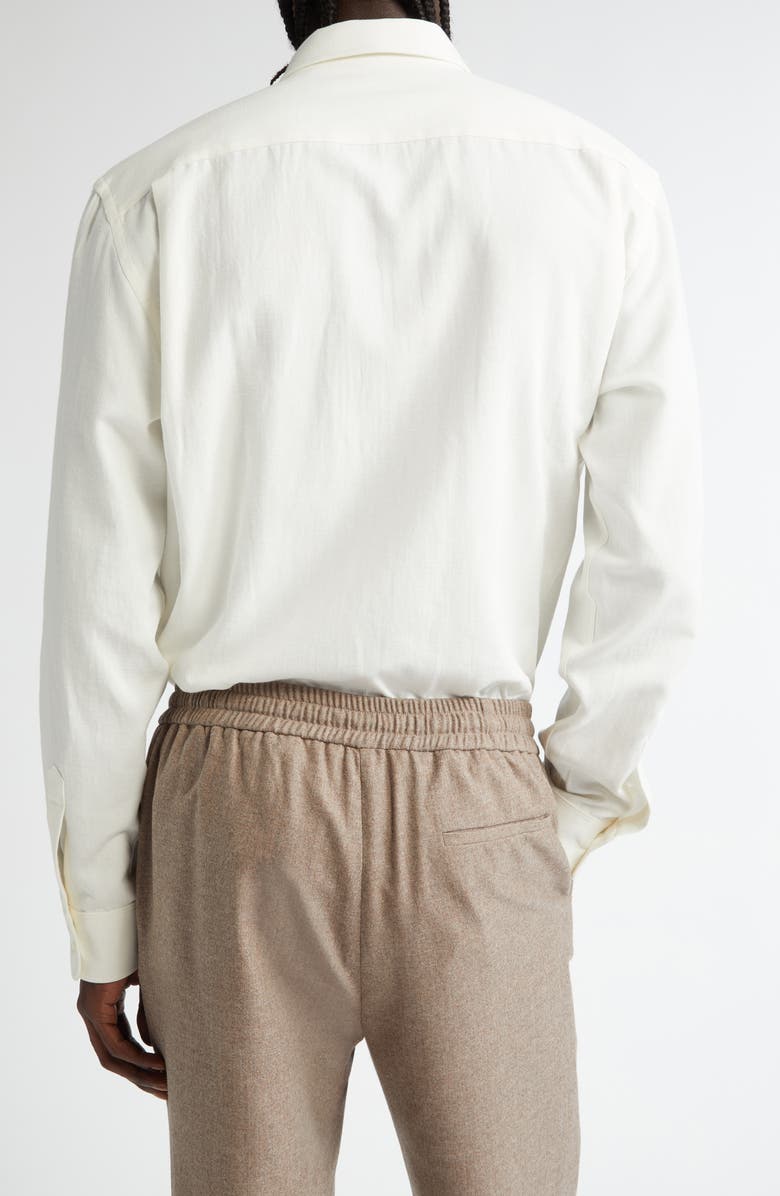 De Bonne Facture Artist Cotton & Hemp Button-Up Shirt, Alternate, color, White