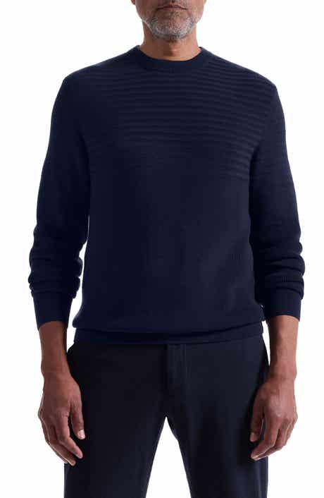 Bugatchi Mixed Stitch Cotton Crewneck Sweater