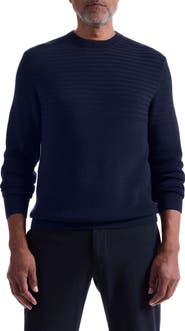 Bugatchi Mixed Stitch Cotton Crewneck Sweater