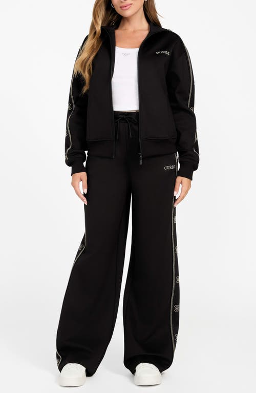 Guess Octavia High Neck Full Zip Sweatshirt In Black