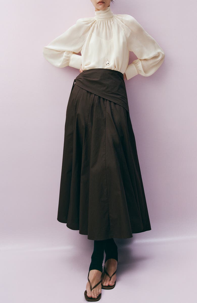 MANGO Ruffle Balloon Sleeve Semisheer Top, Alternate, color, 