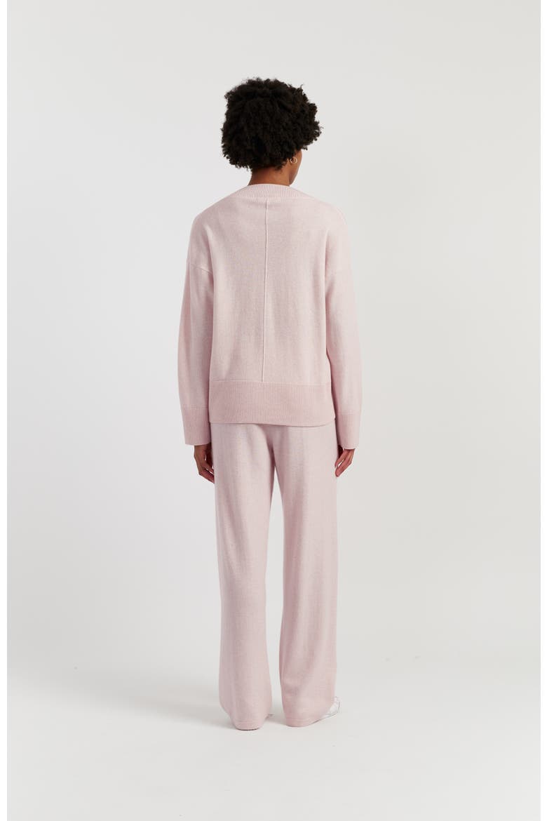 V Neck Wool Cashmere Slouchy Lightweight Sweater, Alternate, color, Pink Melange