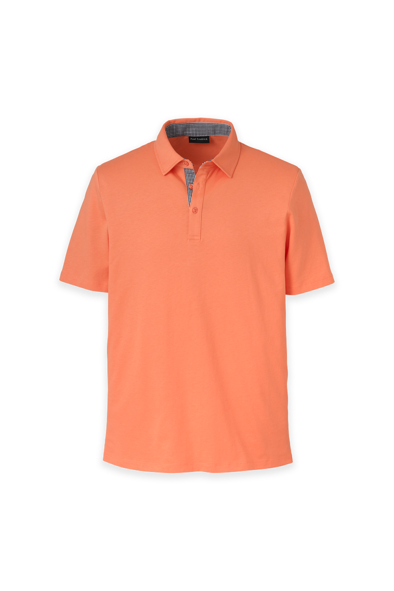 Mercerized Cotton Three Button Polo, Main, color, Melon