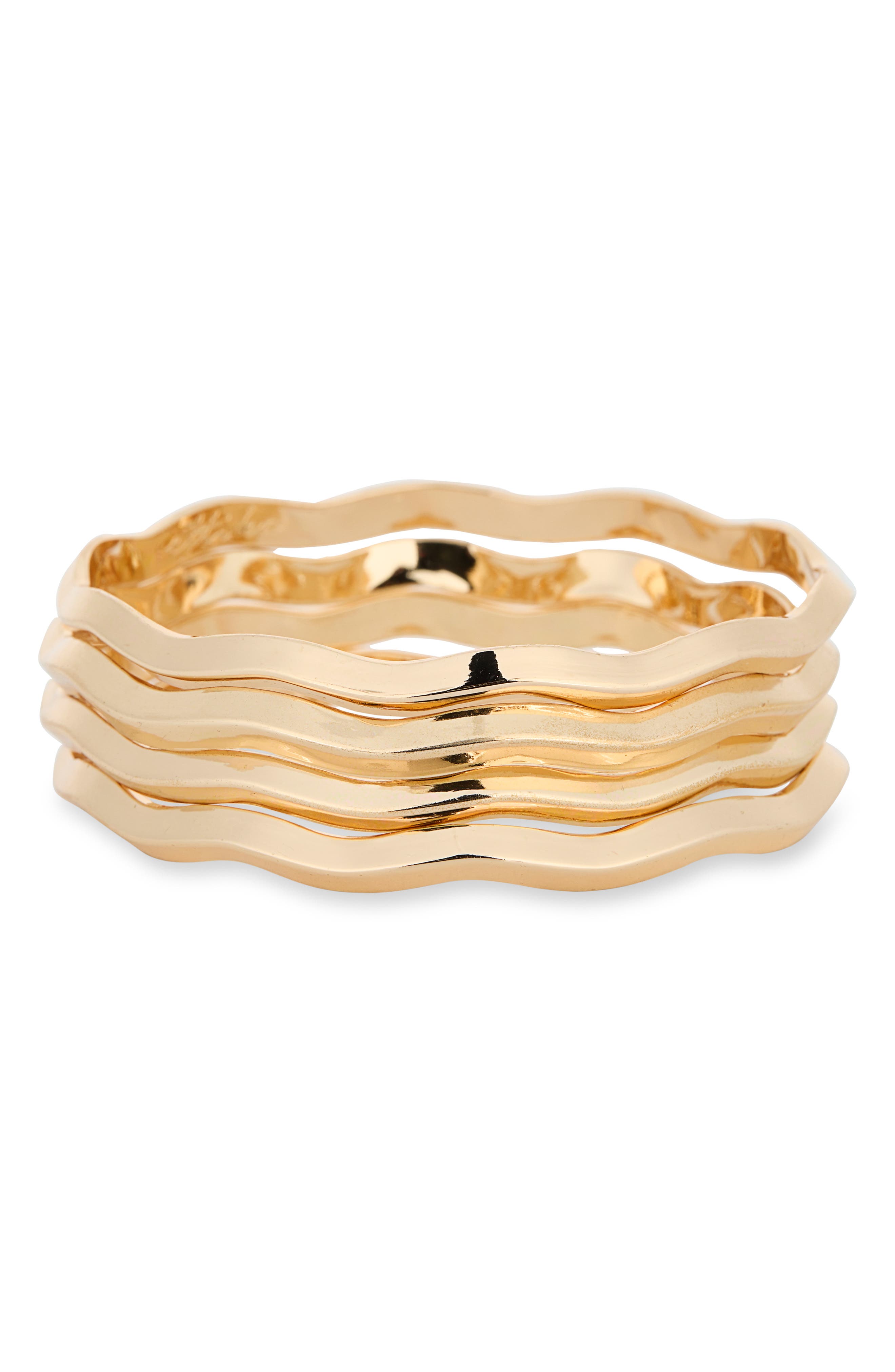 Wavy Set of 4 Bangle Bracelets