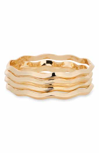 Wavy Set of 4 Bangle Bracelets
