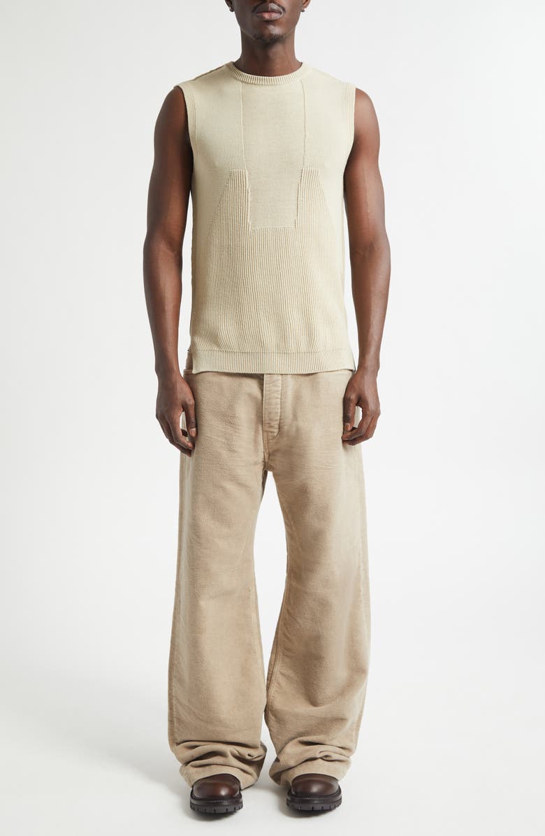 Rick Owens Virgin Wool Rib Sweater Tank, Alternate, color, Sand