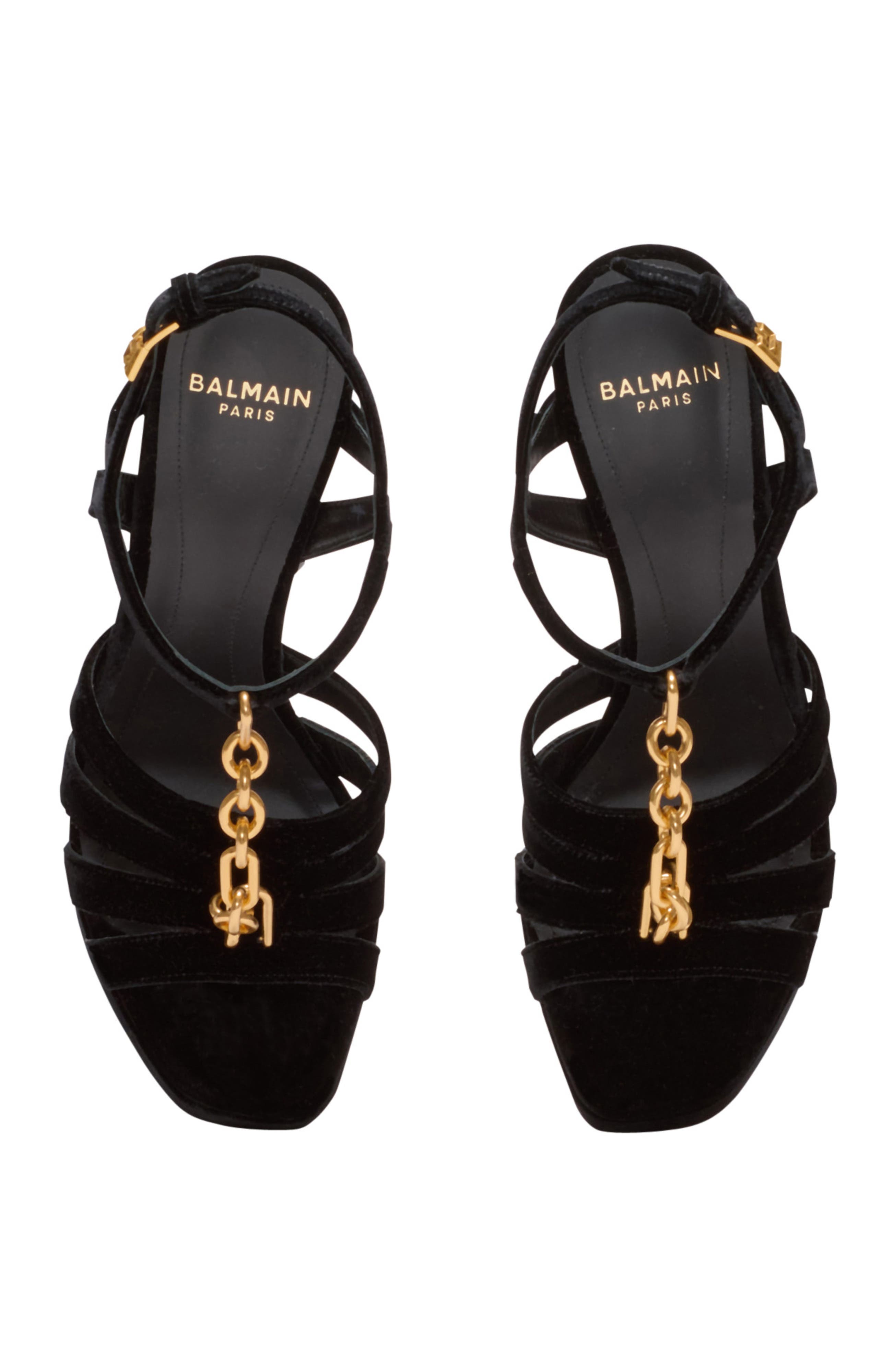 Velvet platform Sync sandals, Alternate, color, black