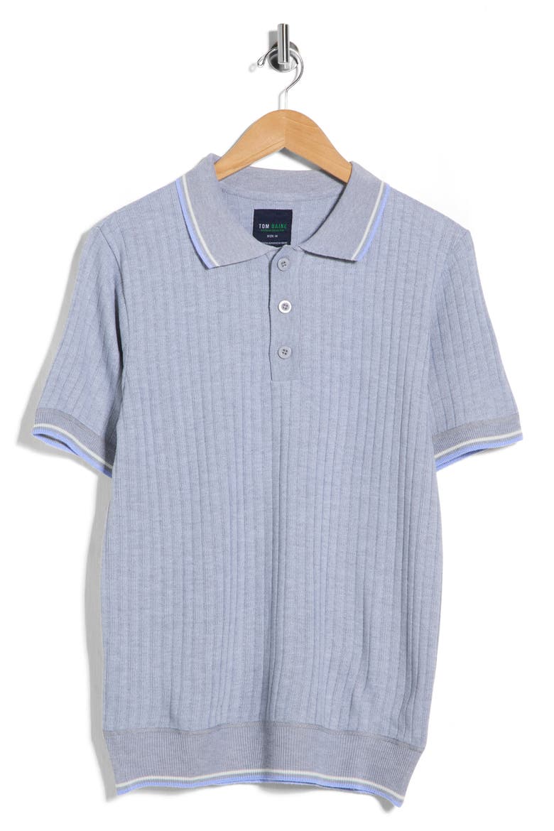 Knit Polo Sweater, Alternate, color, BLUE