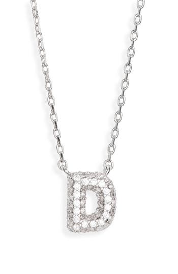 Leith Cubic Zirconia Initial Pendant Necklace