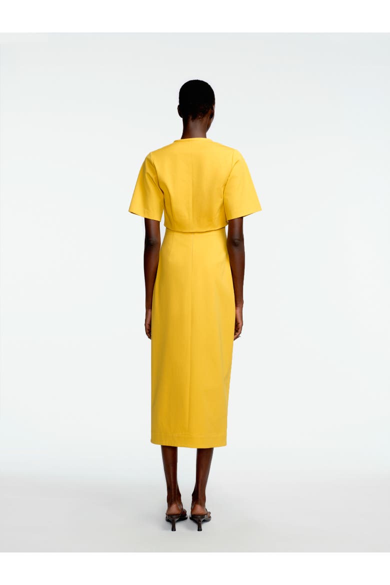 Stretch Cotton Asymmetrical Skirt, Alternate, color, Sunflower