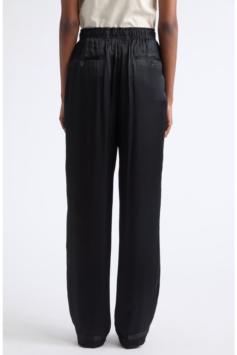 Satin Drawstring Pants, Alternate, color, BLACK