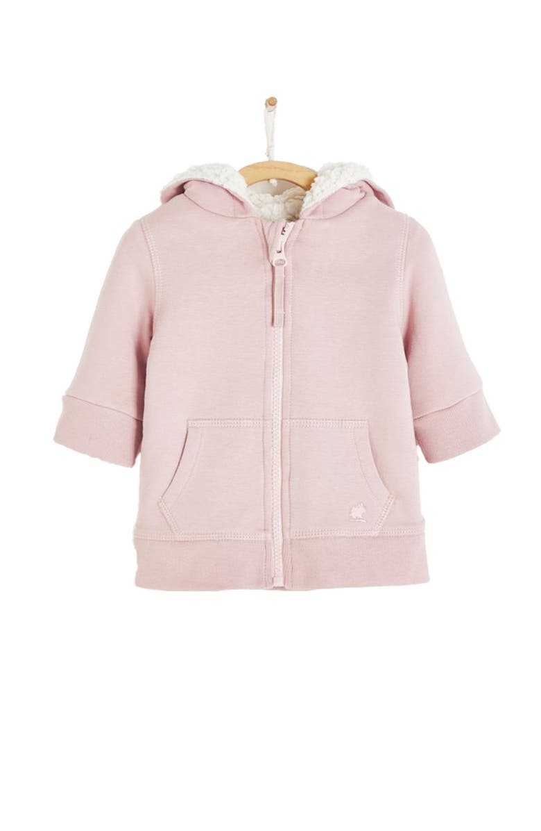 Babycottons Daisy Fleece & Teddy Fleece Hoodie, Main, color, 