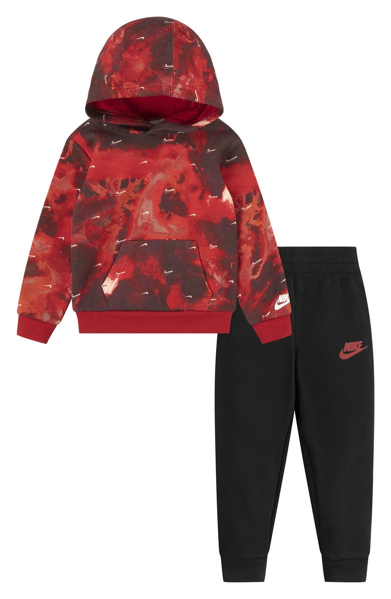 Nike Kids' Swoosh Fleece Set, Main, color, Black