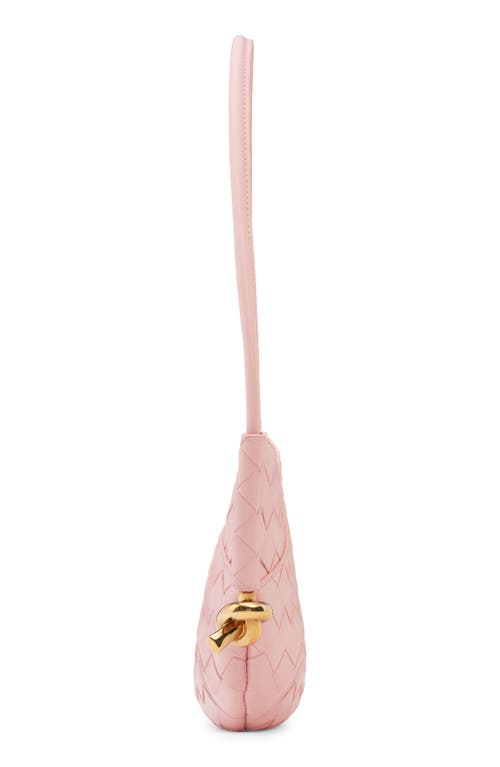 Bottega Veneta Mini Solstice Intrecciato Leather Hobo Bag In 6858 Rose-muse Brass
