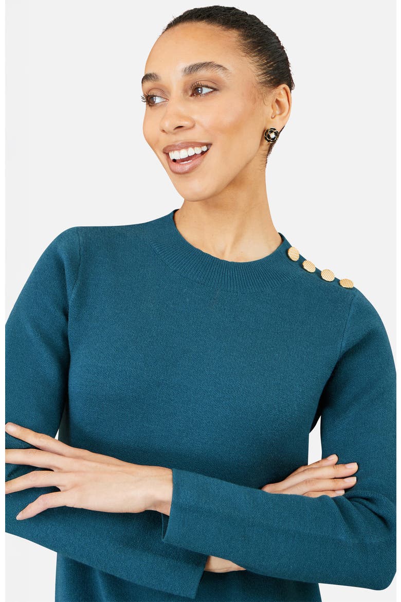 Long Sleeve Knitted Tunic Dress, Alternate, color, Teal