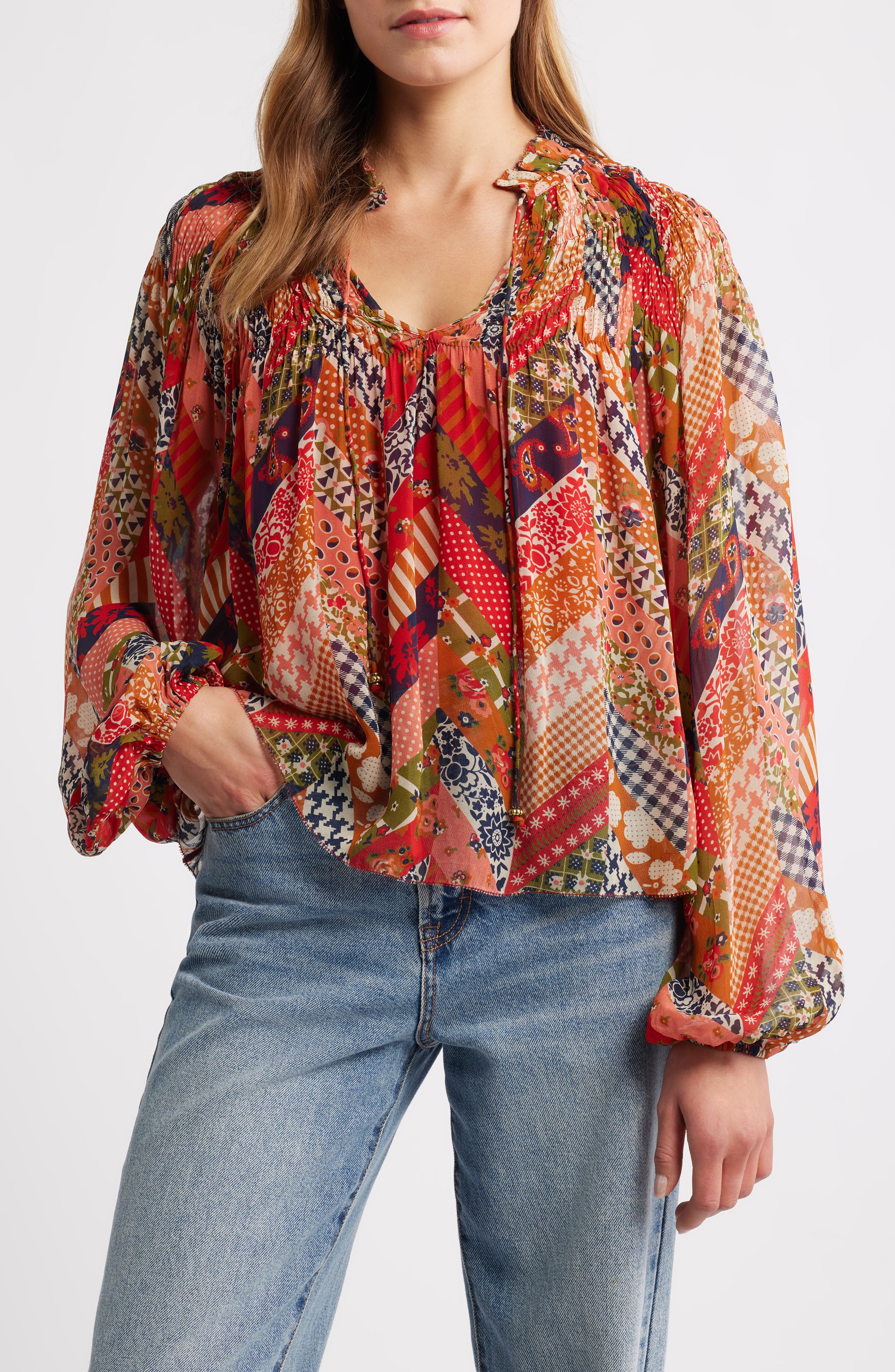 selected PATCHWORK HERRINGBONE PRINT