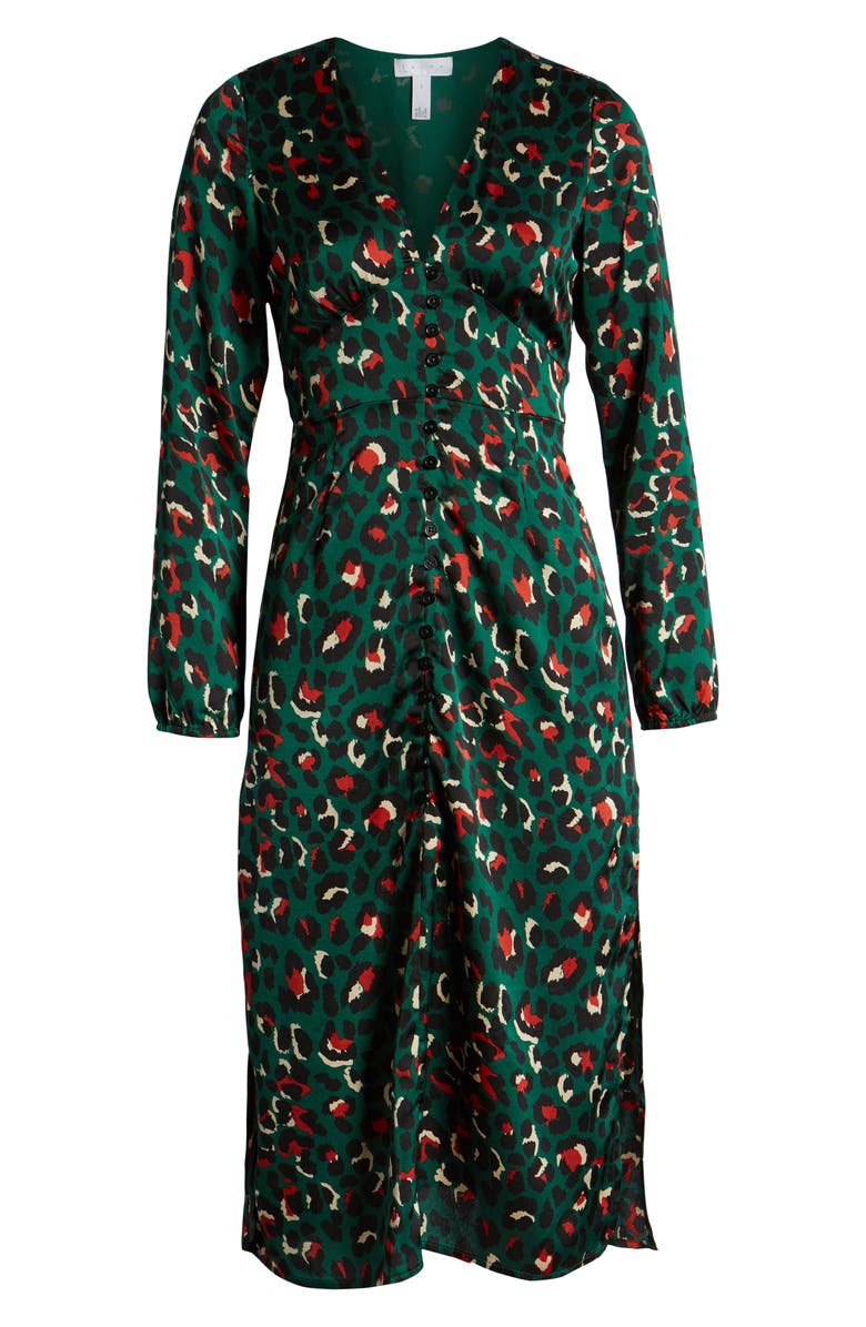 Leith Button Front Midi Dress, Alternate, color, 